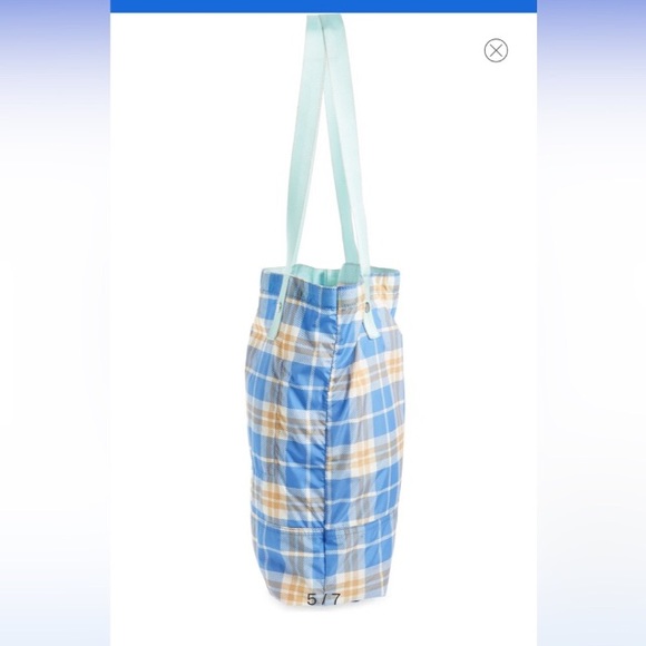 Retro Blue Plaid Addison Carryall Tote Bag | Rag & Bone - Picture 3 of 9
